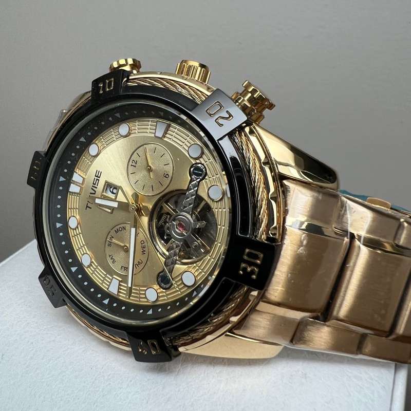 Retail: R2,599.00 TEVISE ® Men's Barbarian Automatic Gold Edition Watch BRAND NEW