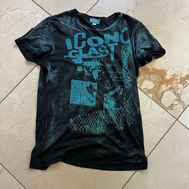 DIESEL Graffiti Blue Blast T-Shirt Size S  - 100% GENUINE NEW without tags