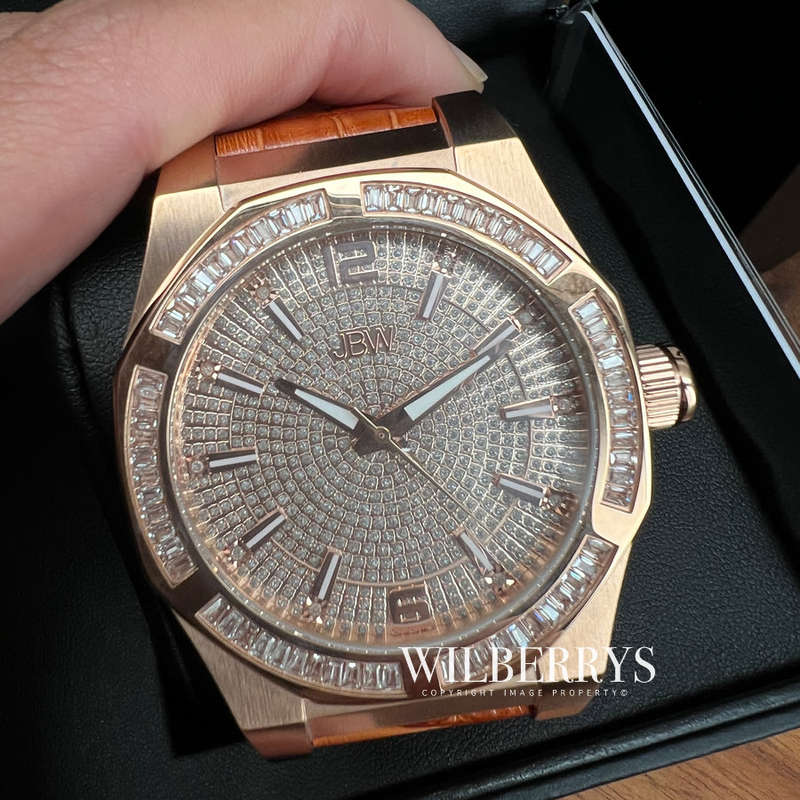 Retail: R10,999.00 JBW Men's 10x GENUINE DIAMOND /44mm 18k rose gold PL. Watch BRAND NEW IN BOX