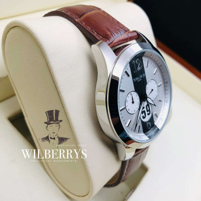 TOM & FRED® MEN'S LIGHT BROWN LTD. EDITION 1/1000PCS BRIT. TRIBUTE CHRONOGRAPH WATCH