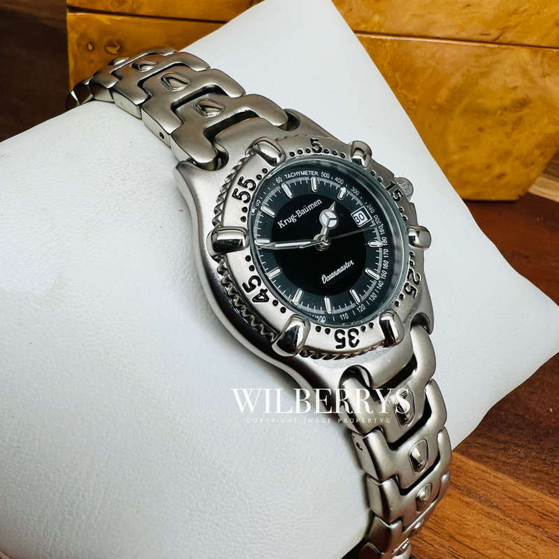 NEW RRP £405 RARE!! Krug Baumen LADIES Oceanmaster Blue Dial Watch BRAND NEW