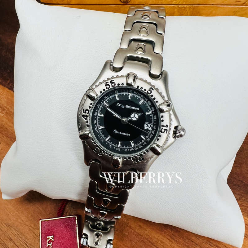 NEW RRP £405 RARE!! Krug Baumen LADIES Oceanmaster Blue Dial Watch BRAND NEW