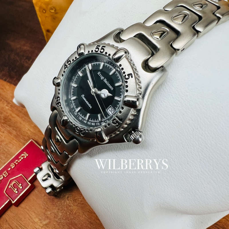 NEW RRP £405 RARE!! Krug Baumen LADIES Oceanmaster Blue Dial Watch BRAND NEW