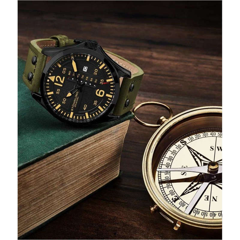 Retail: R5,999.00 STUHRLING ORIGINAL® Men's Flight Control Aviator Watch BRAND NEW