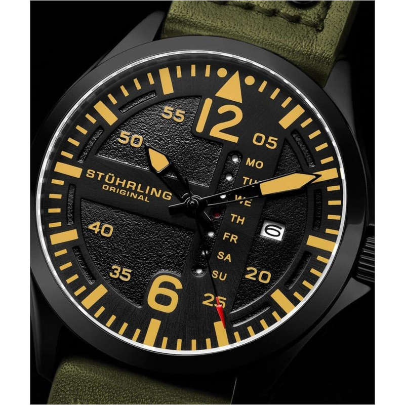 Retail: R5,999.00 STUHRLING ORIGINAL® Men's Flight Control Aviator Watch BRAND NEW