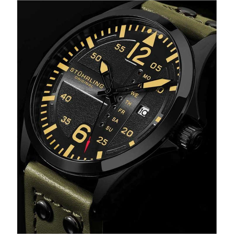 Retail: R5,999.00 STUHRLING ORIGINAL® Men's Flight Control Aviator Watch BRAND NEW