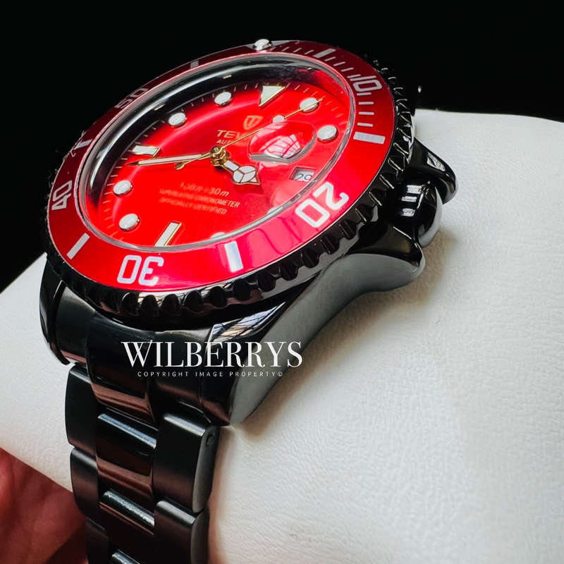 Retail: R2,499.00 TEVISE ® Men's TRIBUTE AUTOMATIC MAJESTIC RED Dial Watch BRAND NEW