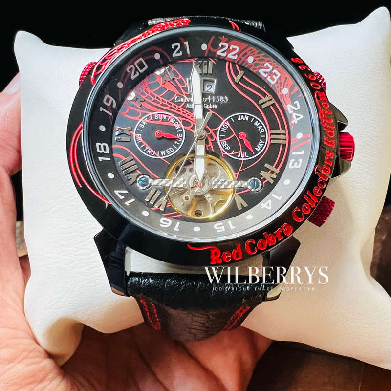RARE!! R9,999.00 CALVANEO 1583 GERMANY Men's ASTONIA RED COBRA AUTOMATIC LIMITED EDITION WATCH
