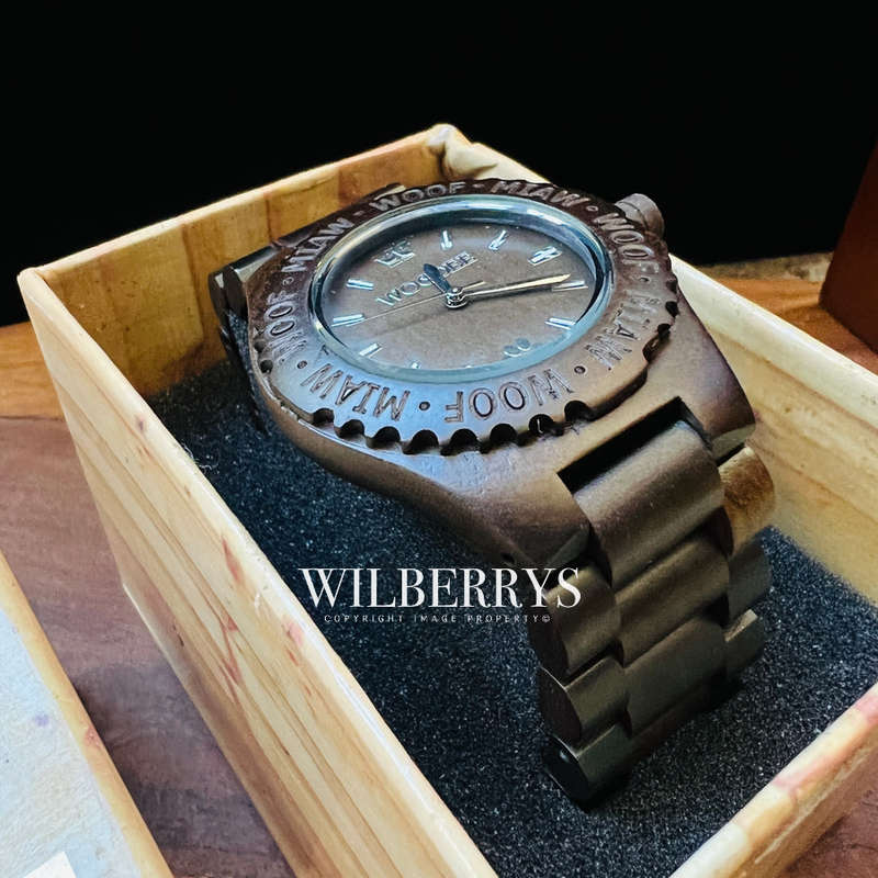 Retail: R2,499.00 WOODEE ® Unisex 40mm Natural Dark Wood WOOF Edition Watch BRAND NEW