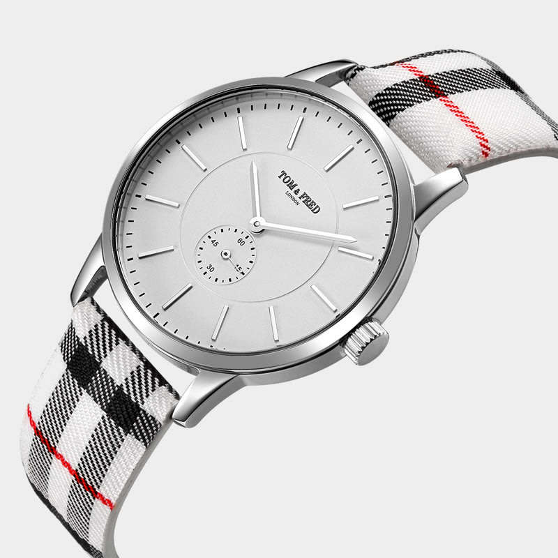 Retail: R3299,00 TOM & FRED of London Women's Mairi Silver Scottish Leather Leather Watch