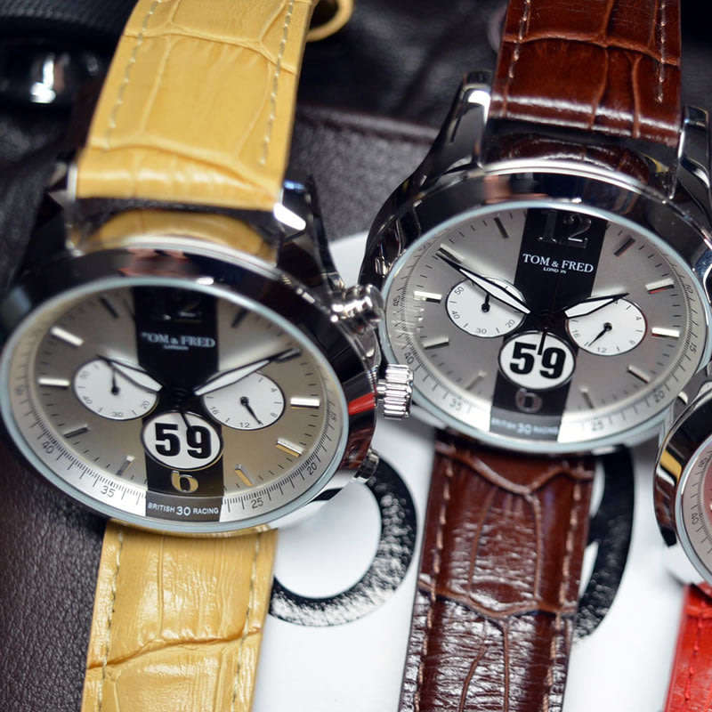 Retail: R5,999.99 TOM & FRED London® Men's British Racing 1/1000 Chronograph MUSTANG TAN