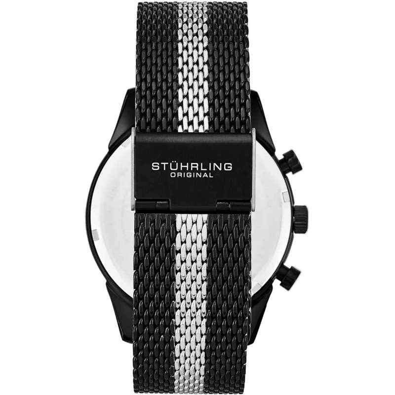 Retail: R5,999.00 STUHRLING ORIGINAL® Men's Monacco Milanese Black Watch BRAND NEW