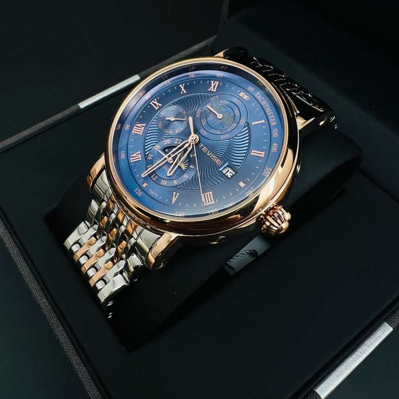 Retail: R2,599.00 TEVISE ® Men's Namura Moon Phase Automatic Steel  BRAND NEW IN BOX