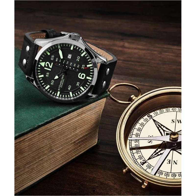 Retail: R5,999.00 STUHRLING ORIGINAL® Men's Flight Control Aviator Watch BRAND NEW