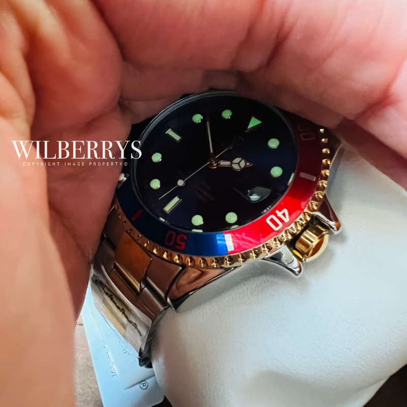 Retail: R2,499.00 TEVISE ® Men's TRIBUTE AUTOMATIC DUAL TONE BLUE Dial Watch BRAND NEW