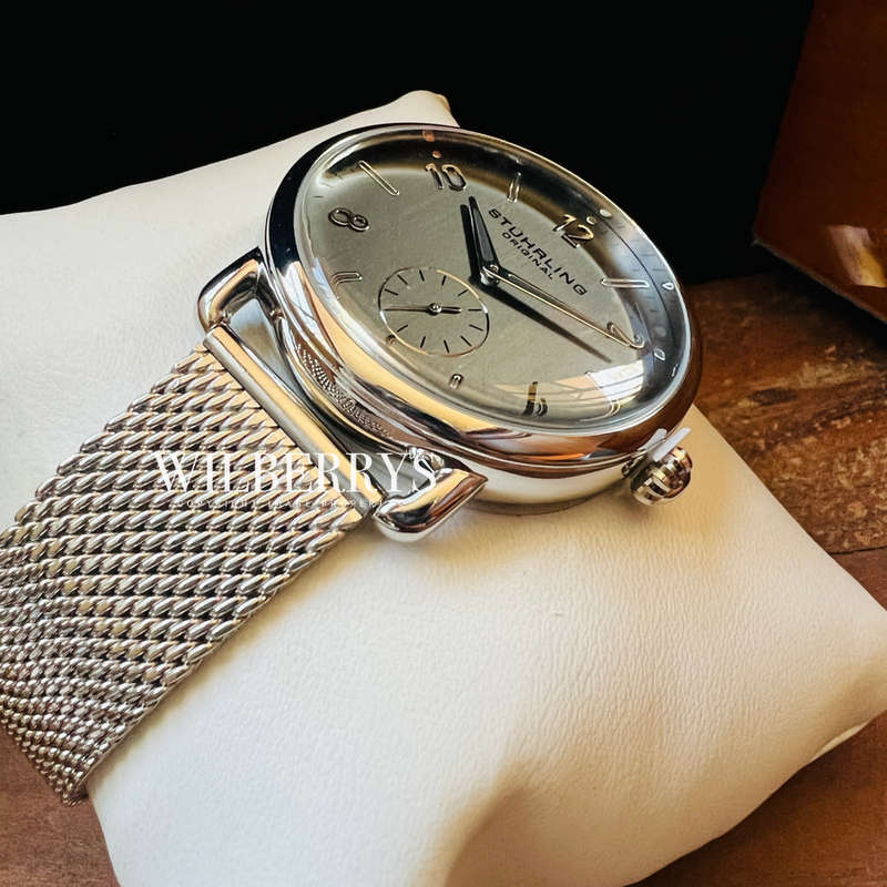 Retail: R6,000.00 Stuhrling Original DOMED GLASS 42mm Silver/Copper Watch BRAND NEW