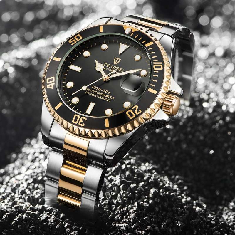 Retail: R2,499.00 TEVISE ® Men's TRIBUTE AUTOMATIC MOVEMENT TWO TONE Watch BRAND NEW