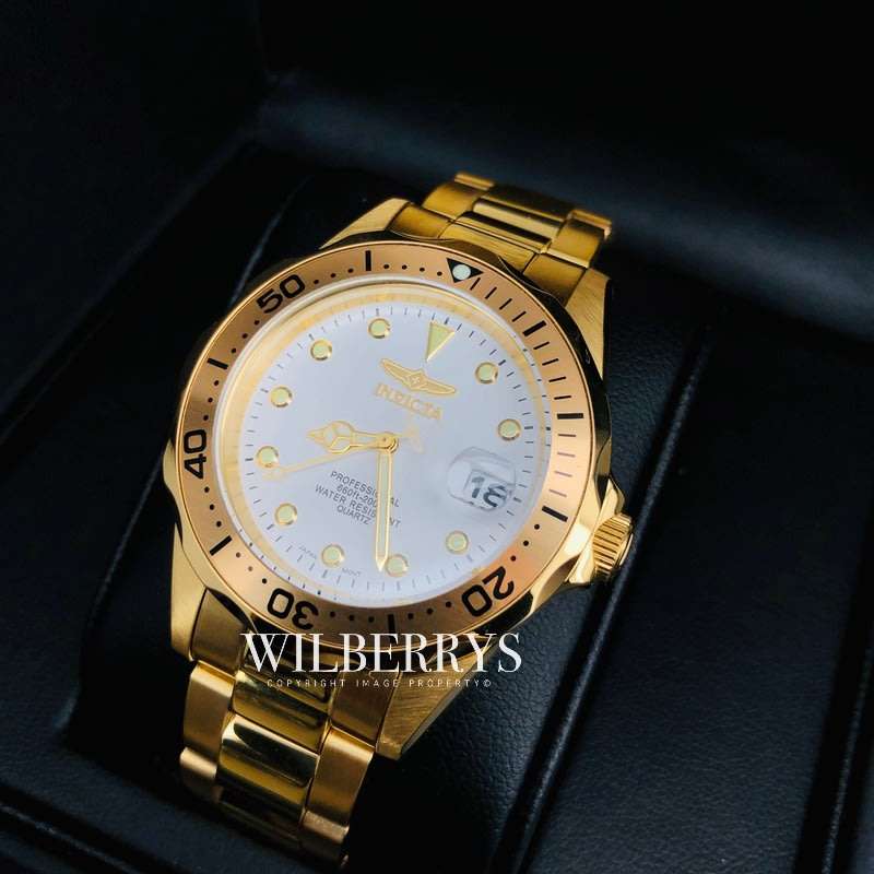 Retail: R6,999.00 INVICTA Men`s 18k Gold pl. Sea Dweller 200M Chronograph Watch BRAND NEW IN BOX