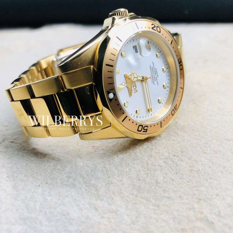 Retail: R6,999.00 INVICTA Men`s 18k Gold pl. Sea Dweller 200M Chronograph Watch BRAND NEW IN BOX