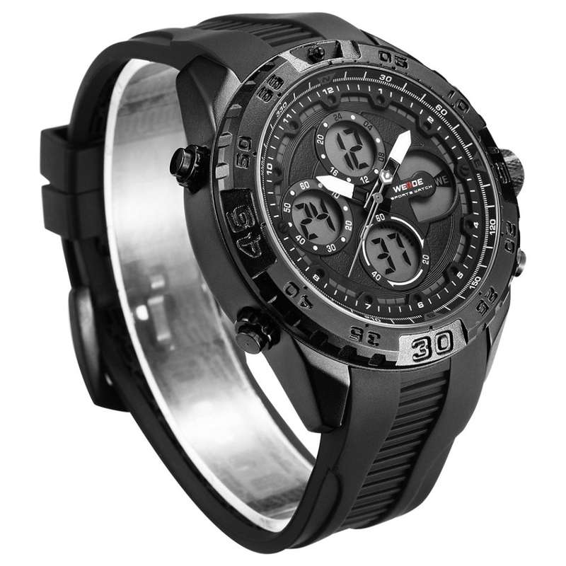 WEIDE Men's Andromeda Silicone Black/Red + ALARM Watch BRAND NEW official SA store