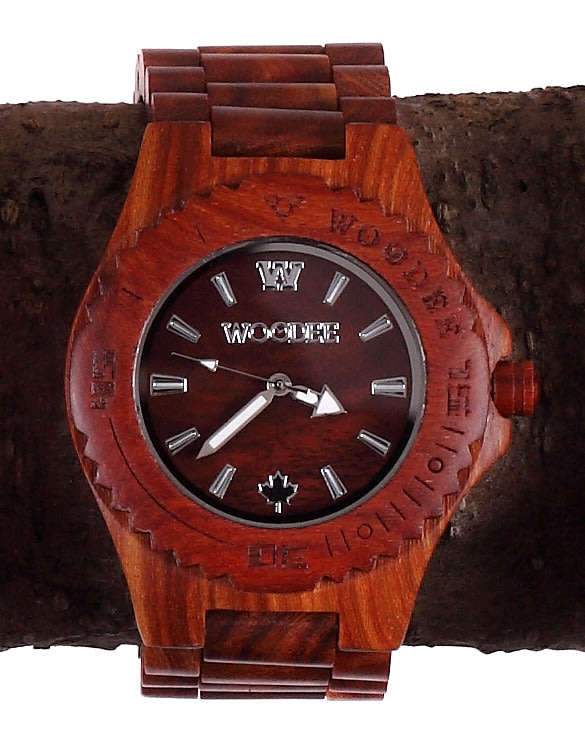 Retail: R2,499.00 WOODEE ® Unisex 40mm Natural Mahogany Taiga Edition Watch BRAND NEW