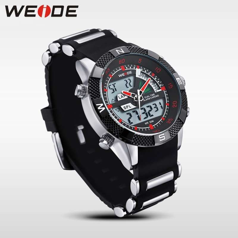 WEIDE Men's Rainmaker Sport Steel Infised Black/Red Watch BRAND NEW official SA store