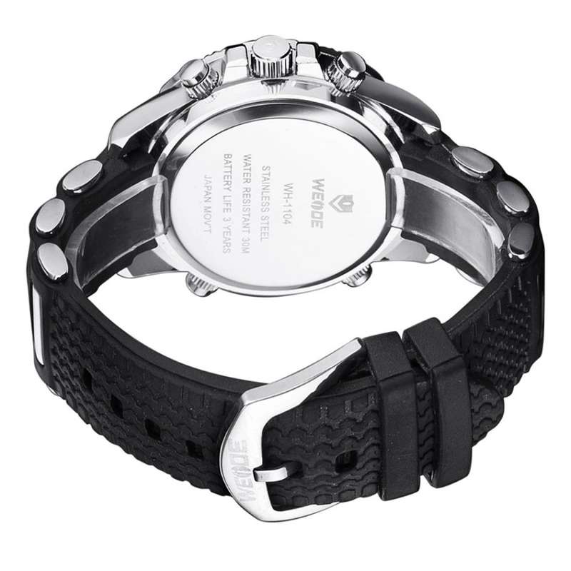 WEIDE Men's Rainmaker Sport Steel Infised Black/Red Watch BRAND NEW official SA store
