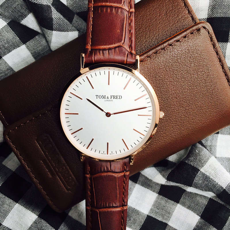 TOM & FRED London Men`s SAXON LIMITED EDITION Swiss Slimline British Watch **Brand new**