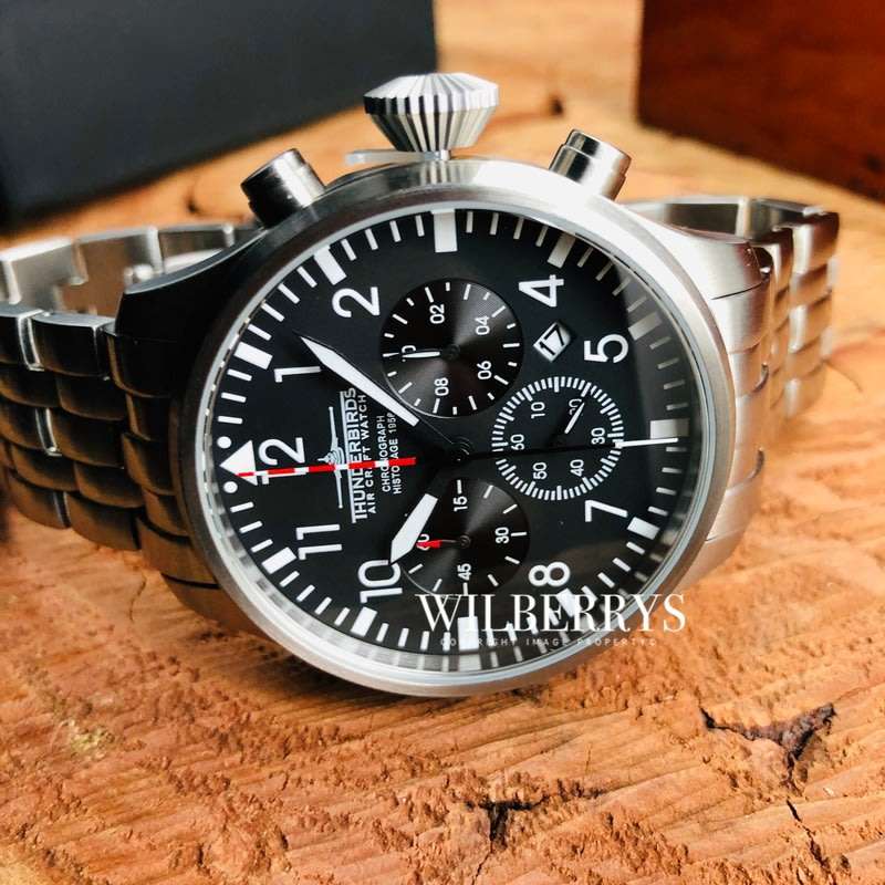 must see!! Retail: R7900.00 THUNDERBIRDS Men's Historage 1956 Chronograph Steel Watch BRAND NEW