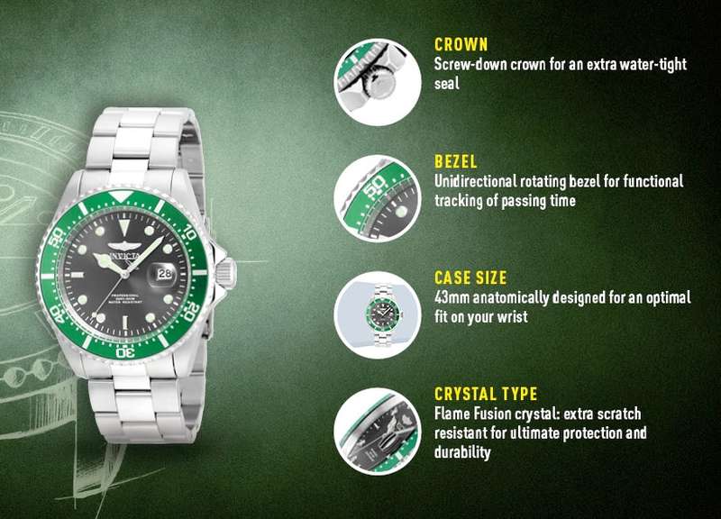 ***Authorized, New* INVICTA Mens 43mm SUBMARINER SPRITE 200M Watch BRAND NEW