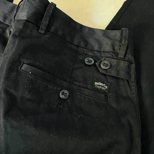 late entry! DIESEL `Chi` Slim Black Chino Pants size 29 waist 100% GENUINE NEW without tags
