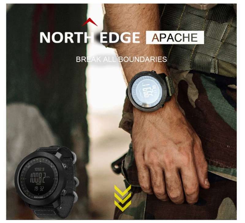 North Edge Apache Tactical Outdoor Watch with Silicone Strap