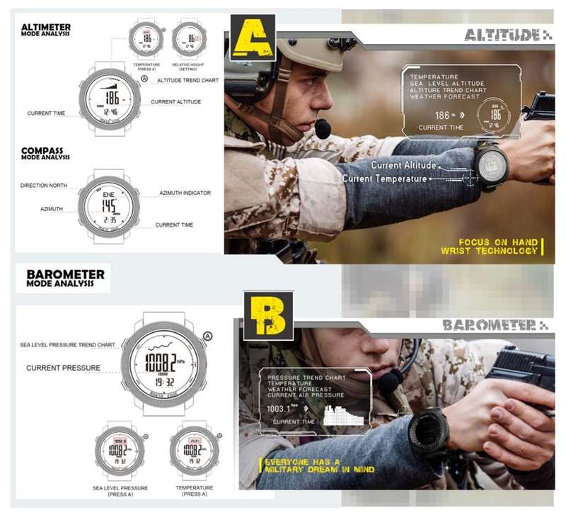 North Edge Apache Tactical Outdoor Watch with Silicone Strap