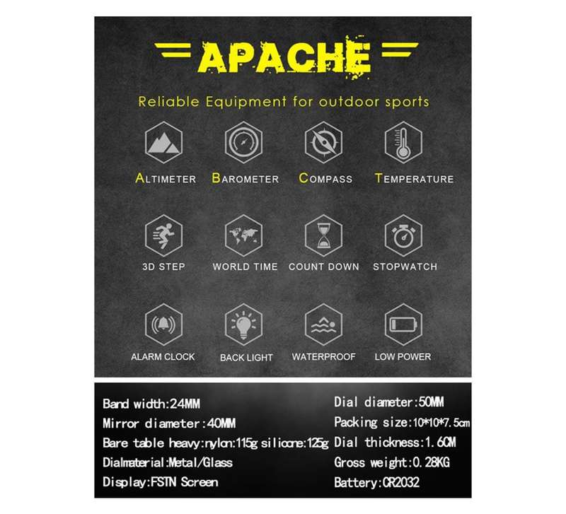 North Edge Apache Tactical Outdoor Watch with Silicone Strap