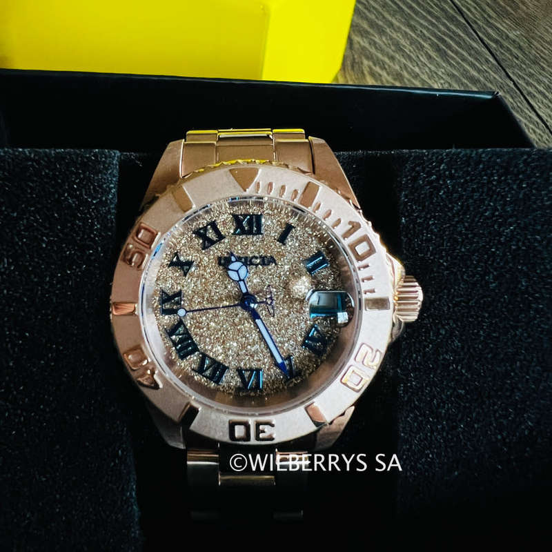 ***Authorized, New* INVICTA Women`s GLITTER ROSE GOLD PL 34mm Watch BRAND NEW