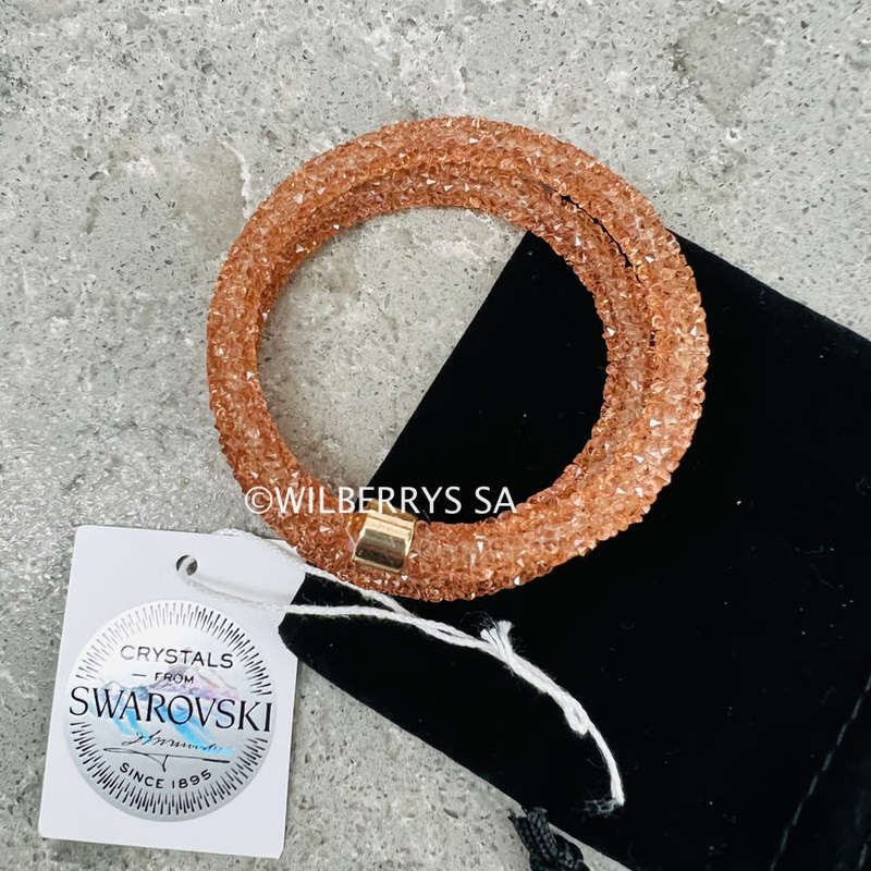rrp: R1750.00 LONDON JEWELLERS Brilliance CRYSTALS FROM SWAROVSKI ROSE Sugar double twist bracelet
