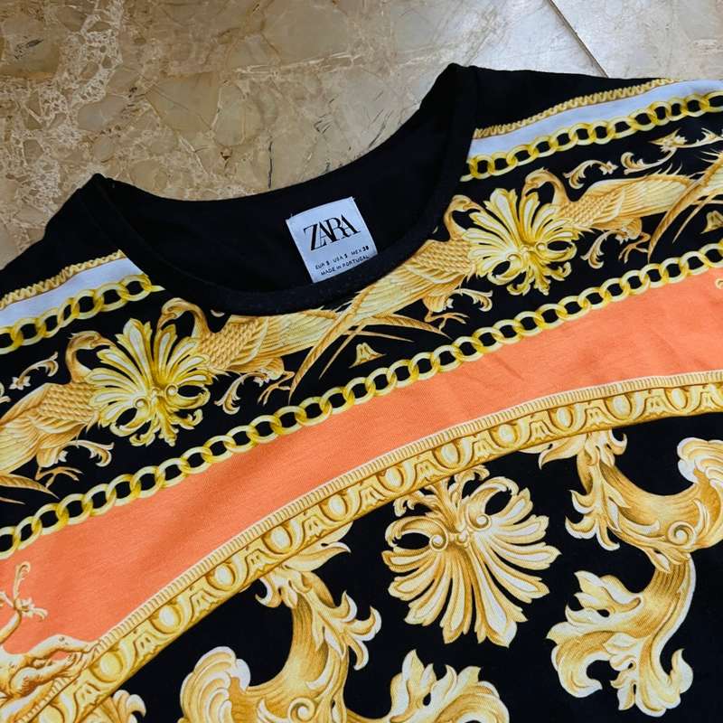 good condition ZARA `Heavenly` T-Shirt Size S - 100% GENUINE