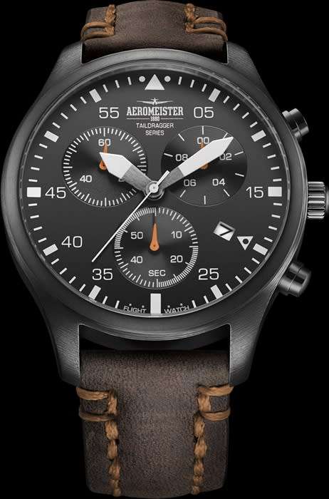 Retail: R8,900.00 Aeromeister 1880 Amsterdam Men`s EVOLUTION STEEL Chronograph Watch + FLIGHT TIN