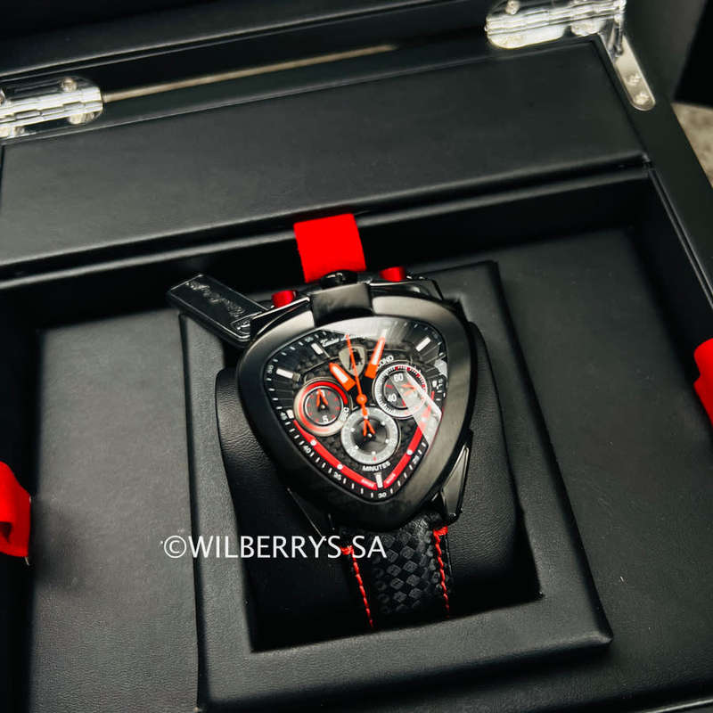 Tonino Lamborghini Men`s Spyder 12H Phantom Black Watch - 100% Genuine