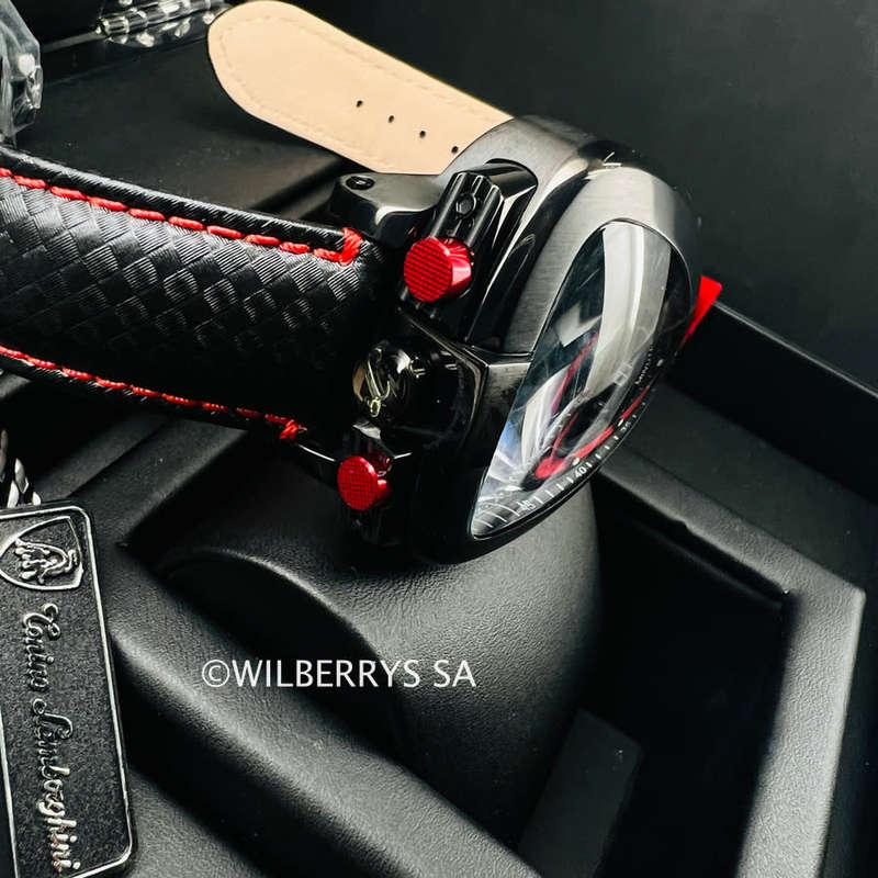 Tonino Lamborghini Men`s Spyder 12H Phantom Black Watch - 100% Genuine