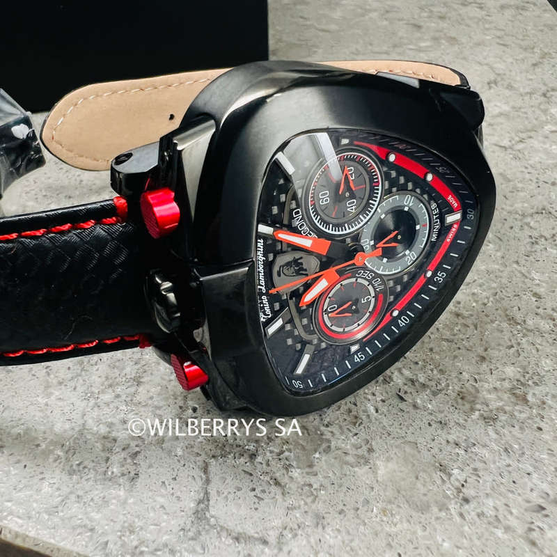 Tonino Lamborghini Men`s Spyder 12H Phantom Black Watch - 100% Genuine