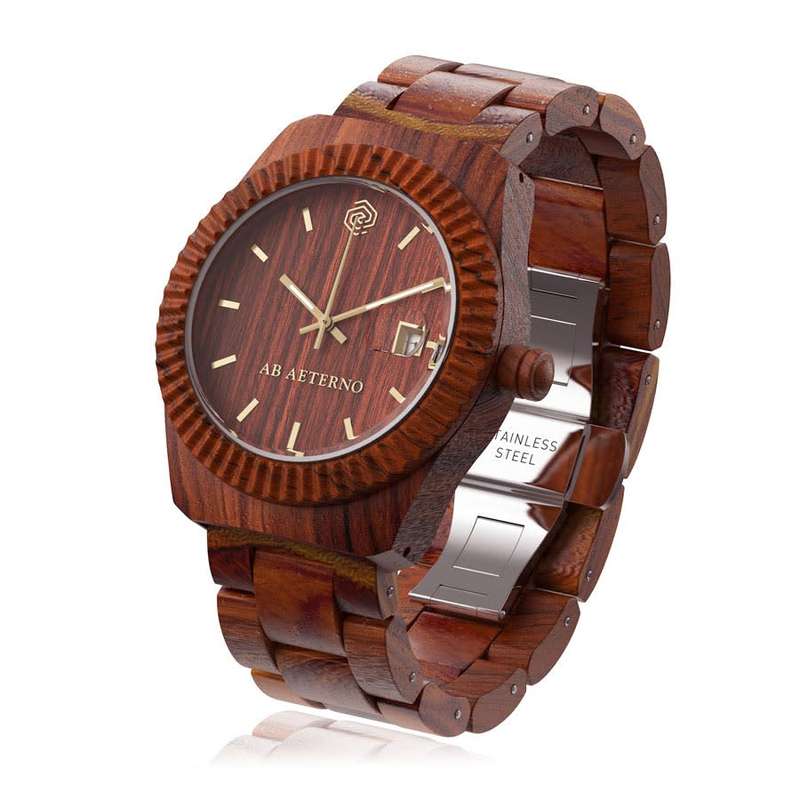 AB AETERNO Mens  Swiss movement Red Sandalwood watch GENUINE,  NEW