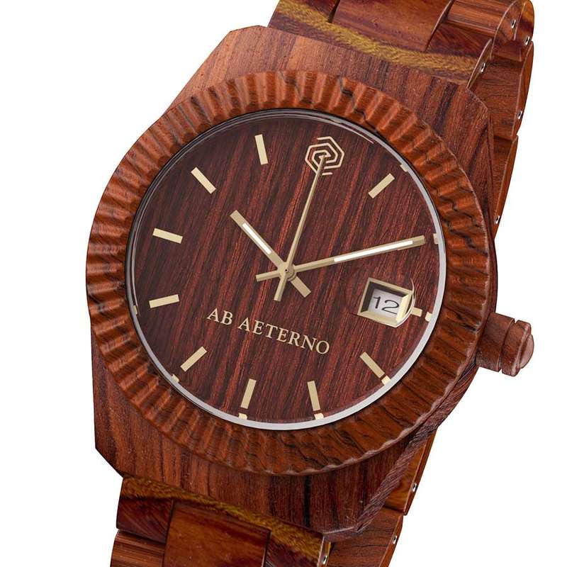 AB AETERNO Mens  Swiss movement Red Sandalwood watch GENUINE,  NEW