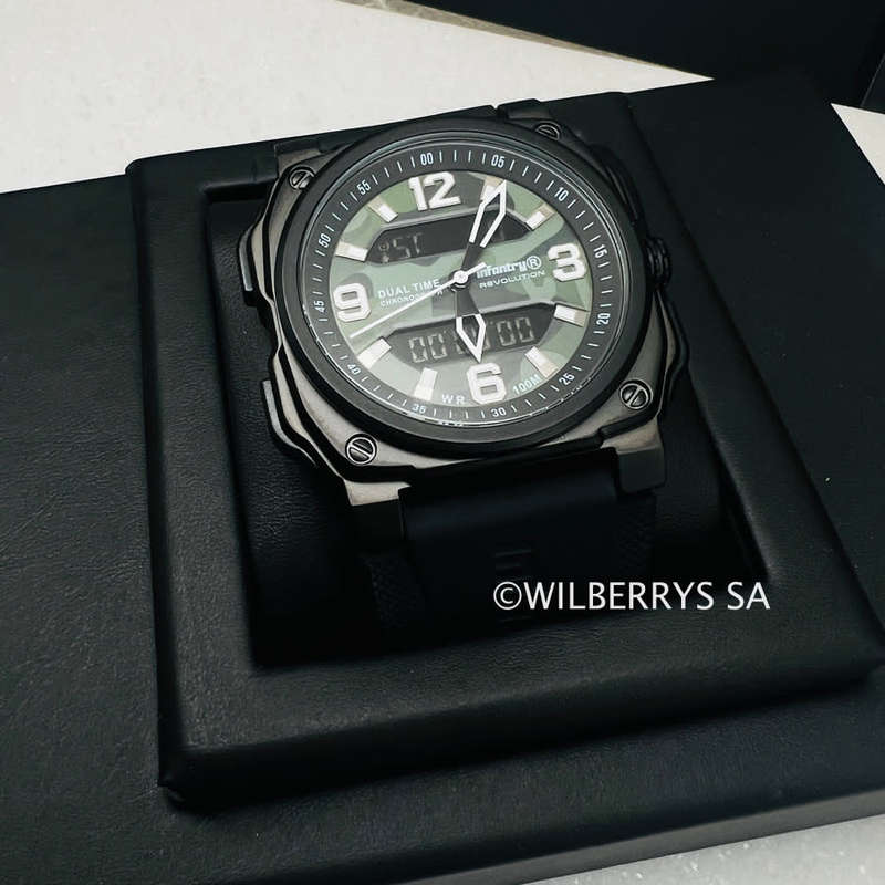 Revolution Men's Desert Eagle 316L Black Dual Time Watch
