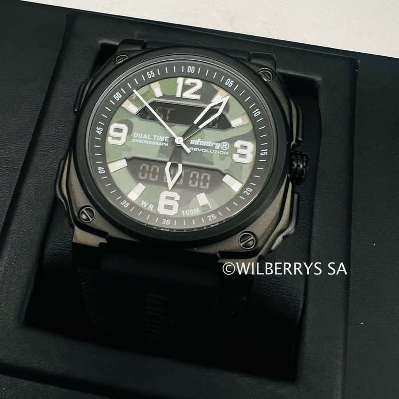 Revolution Men's Desert Eagle 316L Black Dual Time Watch