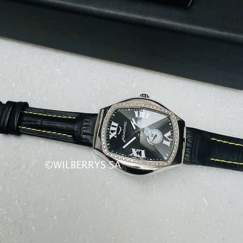 Aquaswiss Genuine Diamond 0.65ctw Ice Pyramid Glass Watch