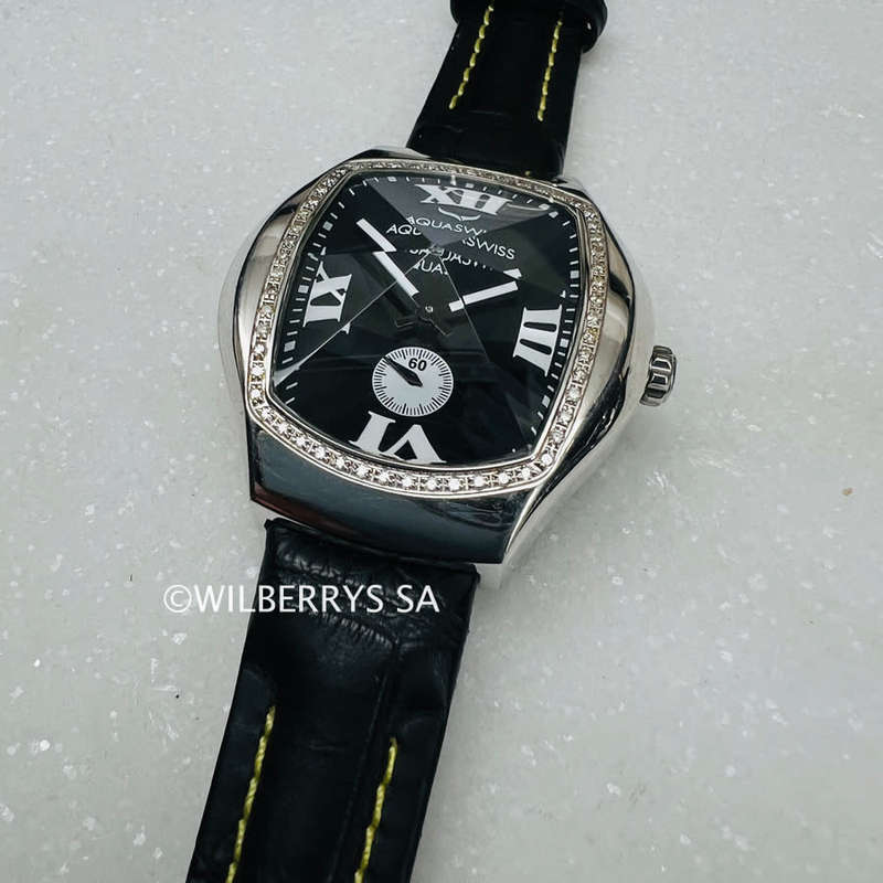 Aquaswiss Genuine Diamond 0.65ctw Ice Pyramid Glass Watch