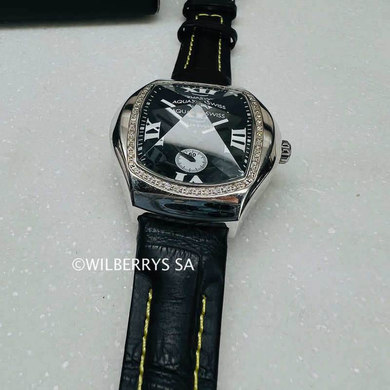 Aquaswiss Genuine Diamond 0.65ctw Ice Pyramid Glass Watch