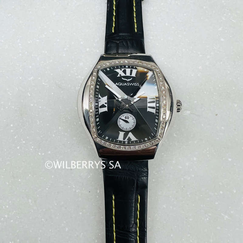 Aquaswiss Genuine Diamond 0.65ctw Ice Pyramid Glass Watch