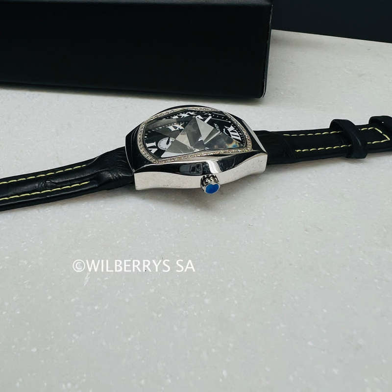 Aquaswiss Genuine Diamond 0.65ctw Ice Pyramid Glass Watch